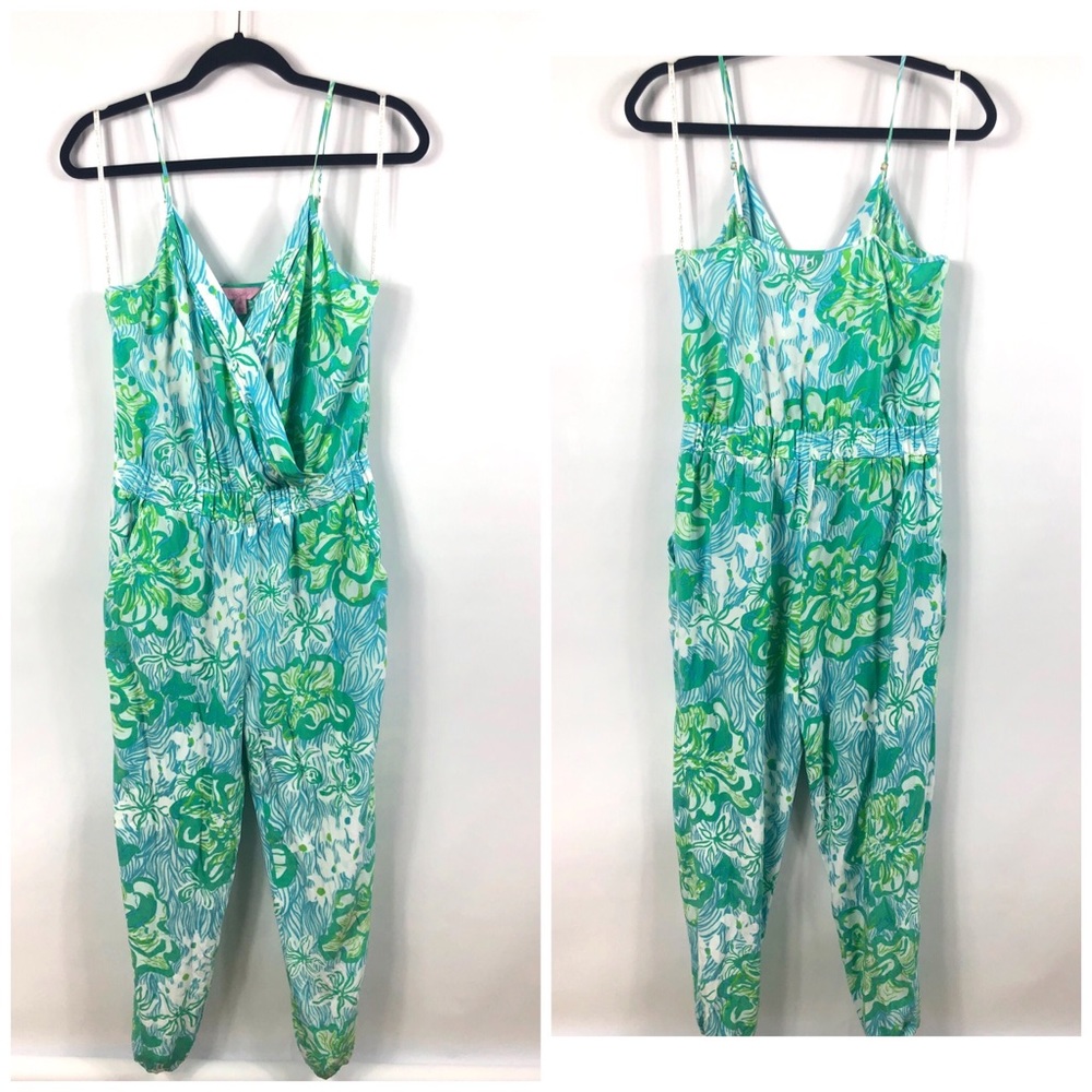 SOLD Lilly Pulitzer Melba Jumpsuit Lagoon - Picture 4 of 8